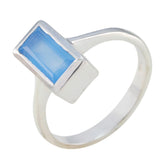 Nayara Artisan Blue Solitaire Ring in Sterling Silver